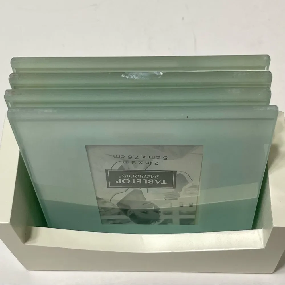 Tabletop Memories Glass Photo Coasters Holds 2